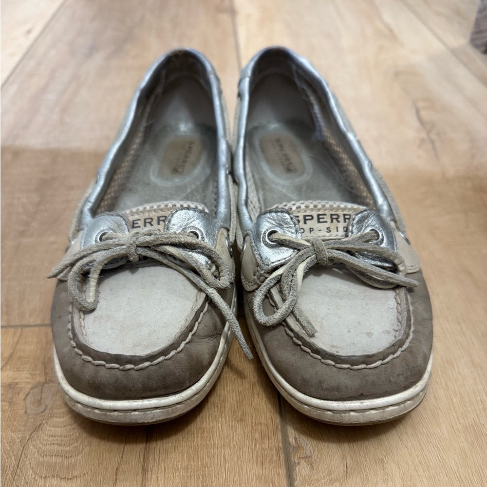 Sperry Women's Gray / Tan Top Sider Boat Shoes size 6